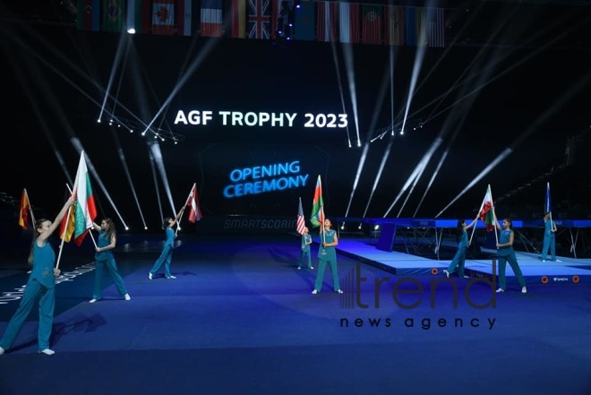 В Баку состоялась торжественная церемония открытия Кубка мира по прыжкам на батуте Азербайджан Баку 18 февраля 2023

